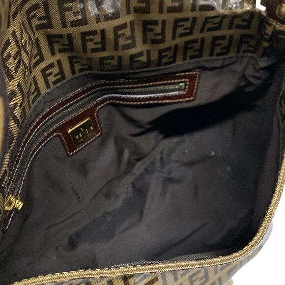 Auth FENDI Mamma bucket / Zucchino pattern 26325 Brown Dark Brown Coated Canvas - Picture 15 of 16